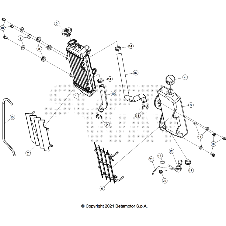 VUE ECLATEE RADIATEURS  BETA MOTARD 50 RR BLACK 2026